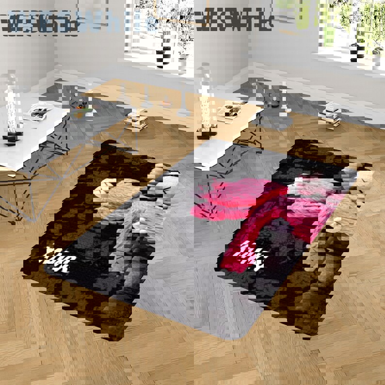 Rugs in living room and bedroom kaw xiv rug - kaw companion rug - kaw non slip rug- kaw carpet- street fashion brand rug- kaw gift- kaw floor decor- gift for boyfriend Rectangle Rug