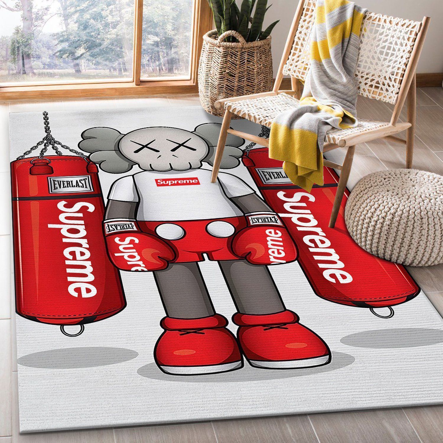 Rugs in living room and bedroom kaws supreme luxury area rugs Rectangle Rug