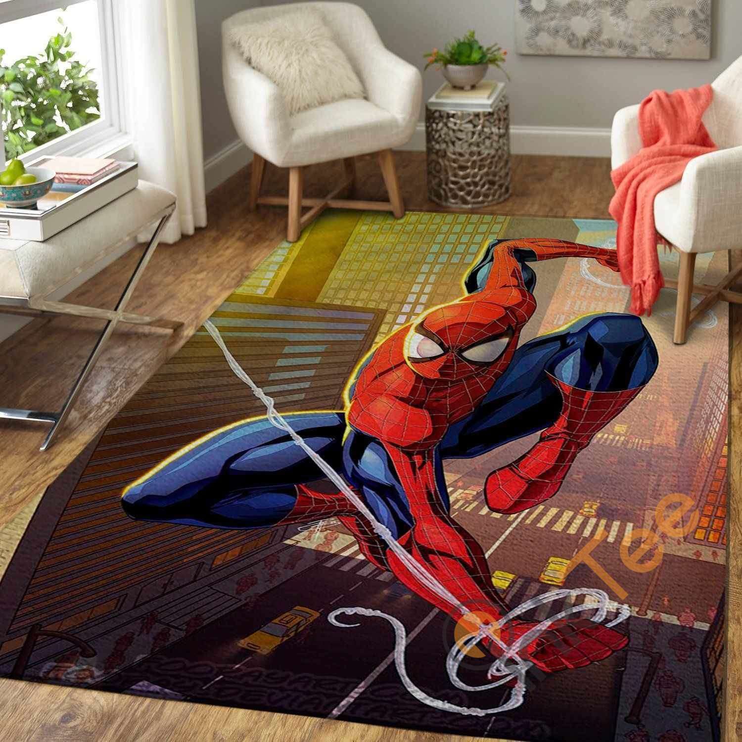 Rugs in living room and bedroom marvel superhero spiderman Rectangle Rug