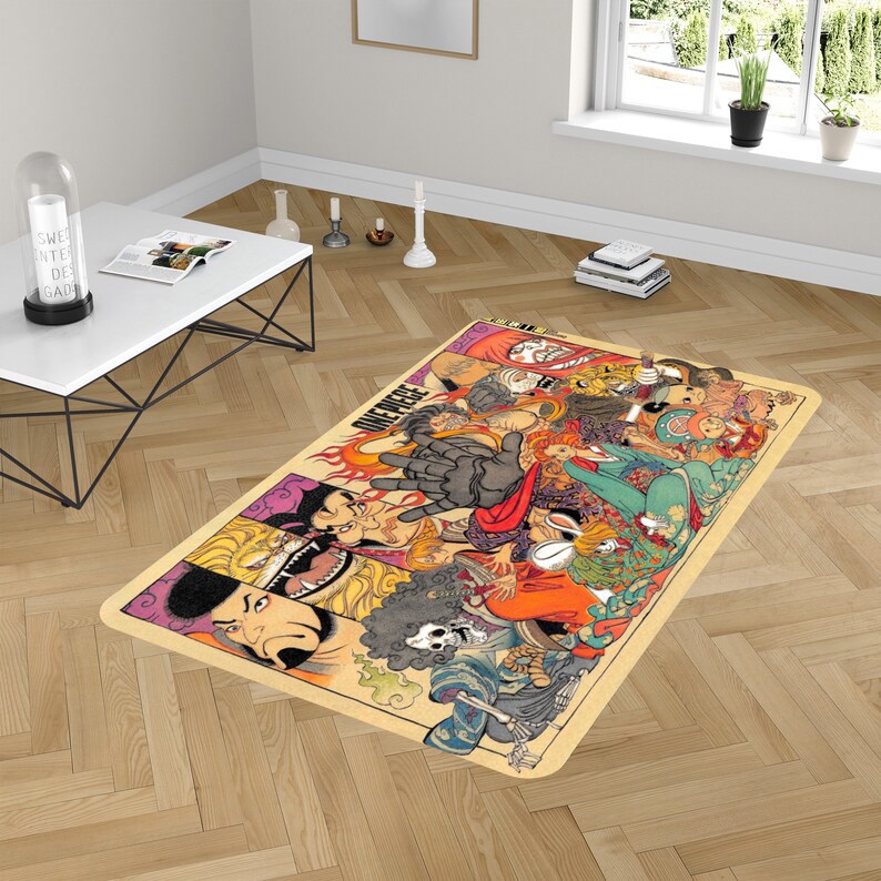 Rugs in living room and bedroom one piece rug - anime one piece rug - anime rug- one piece rug- kids bedroom rug- one piece fan gift- childrens rug- one piece movie rug Rectangle Rug