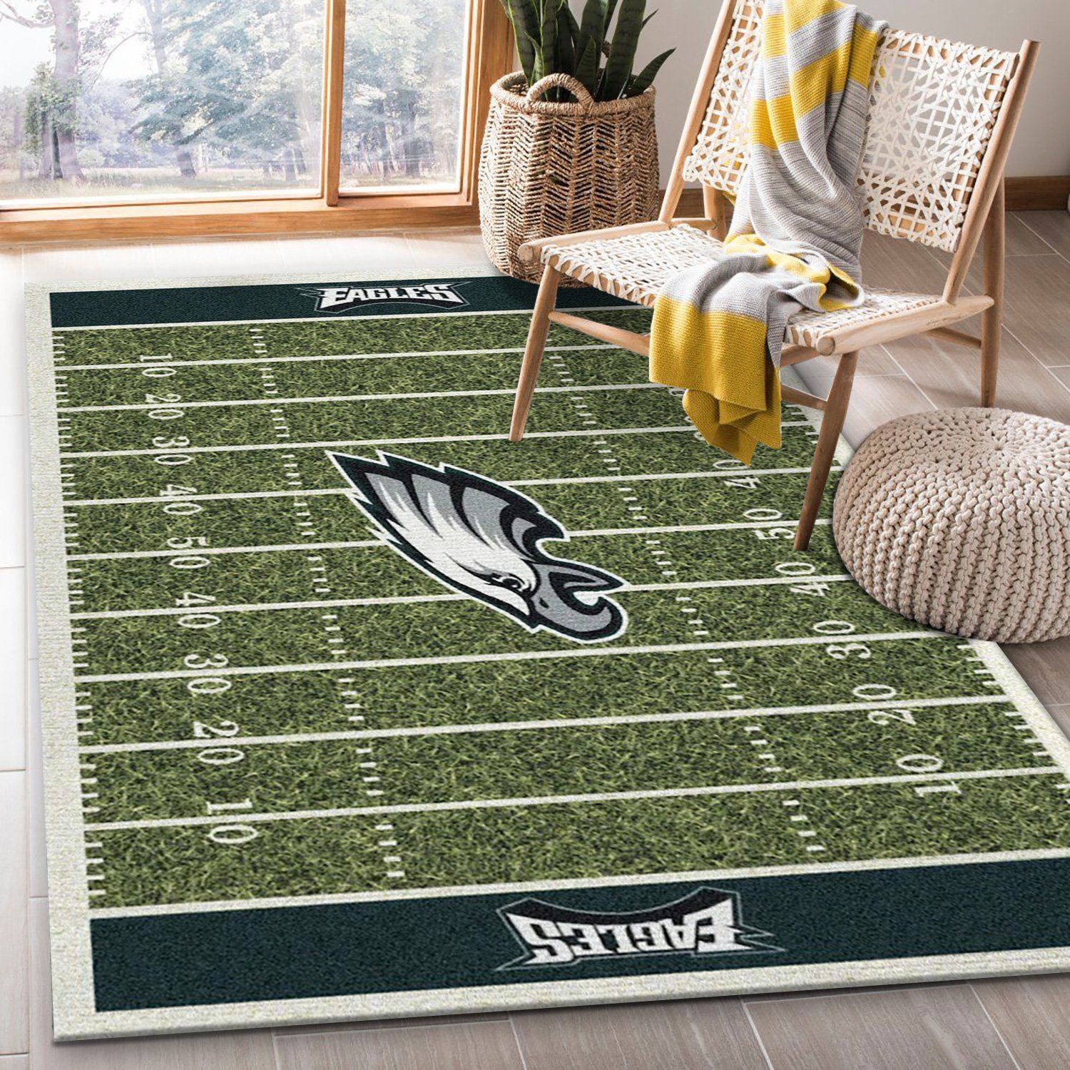 Rugs in living room and bedroom philadelphia eagles imperial homefield rug nfl area rug- bedroom- us gift decor Rectangle Rug