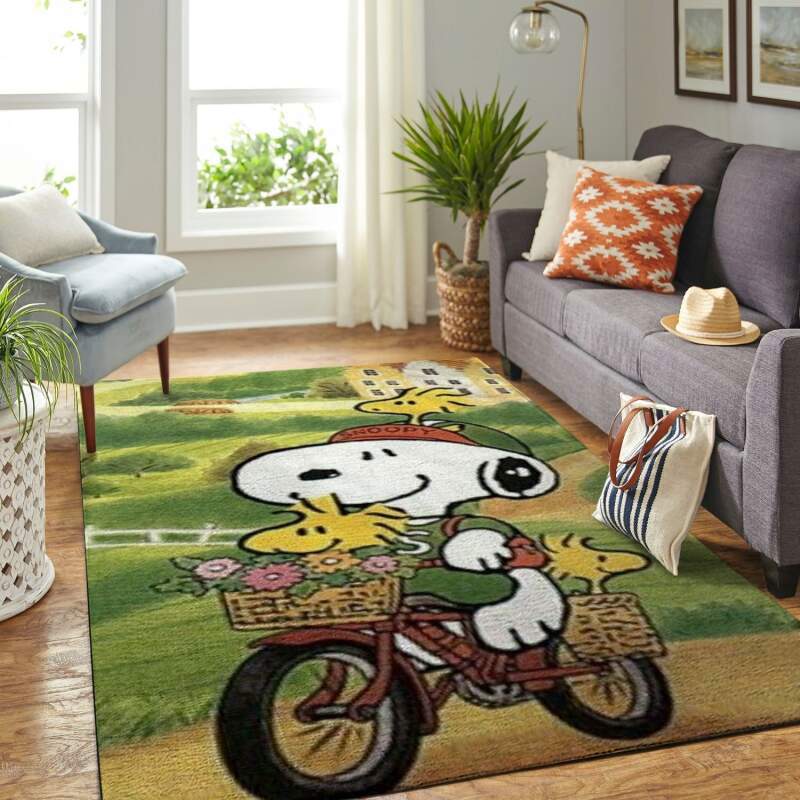 Rugs in living room and bedroom snoopy dog and peanuts Rectangle Rug