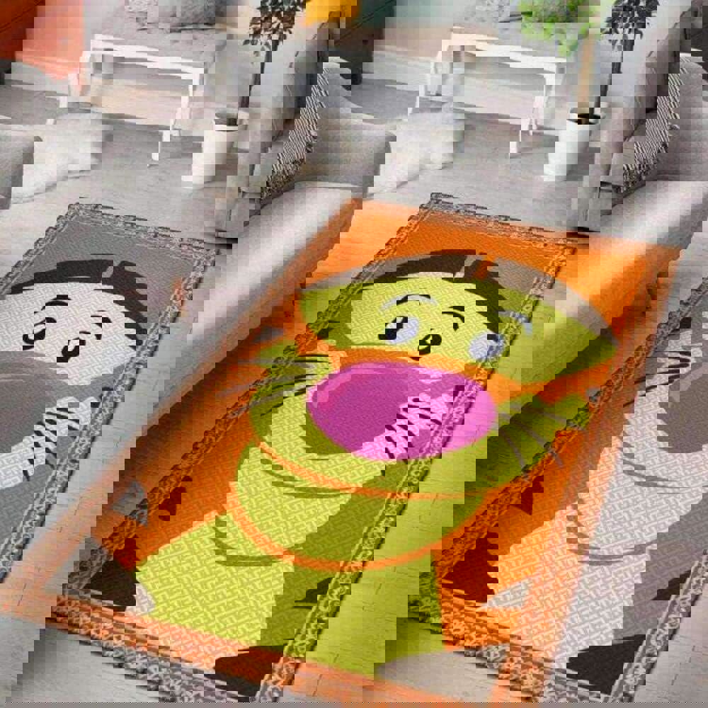 Rugs in living room and bedroom tigger cute portrait home decor rectangle area rug Rectangle Rug