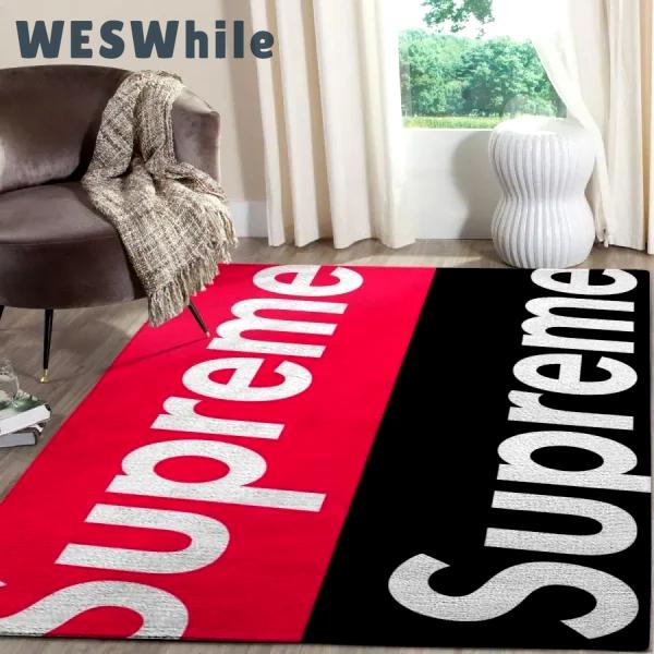 Rugs in living room and bedroom upreme red black brand fashion luxury carpet rug home decor limit edition Rectangle Rug