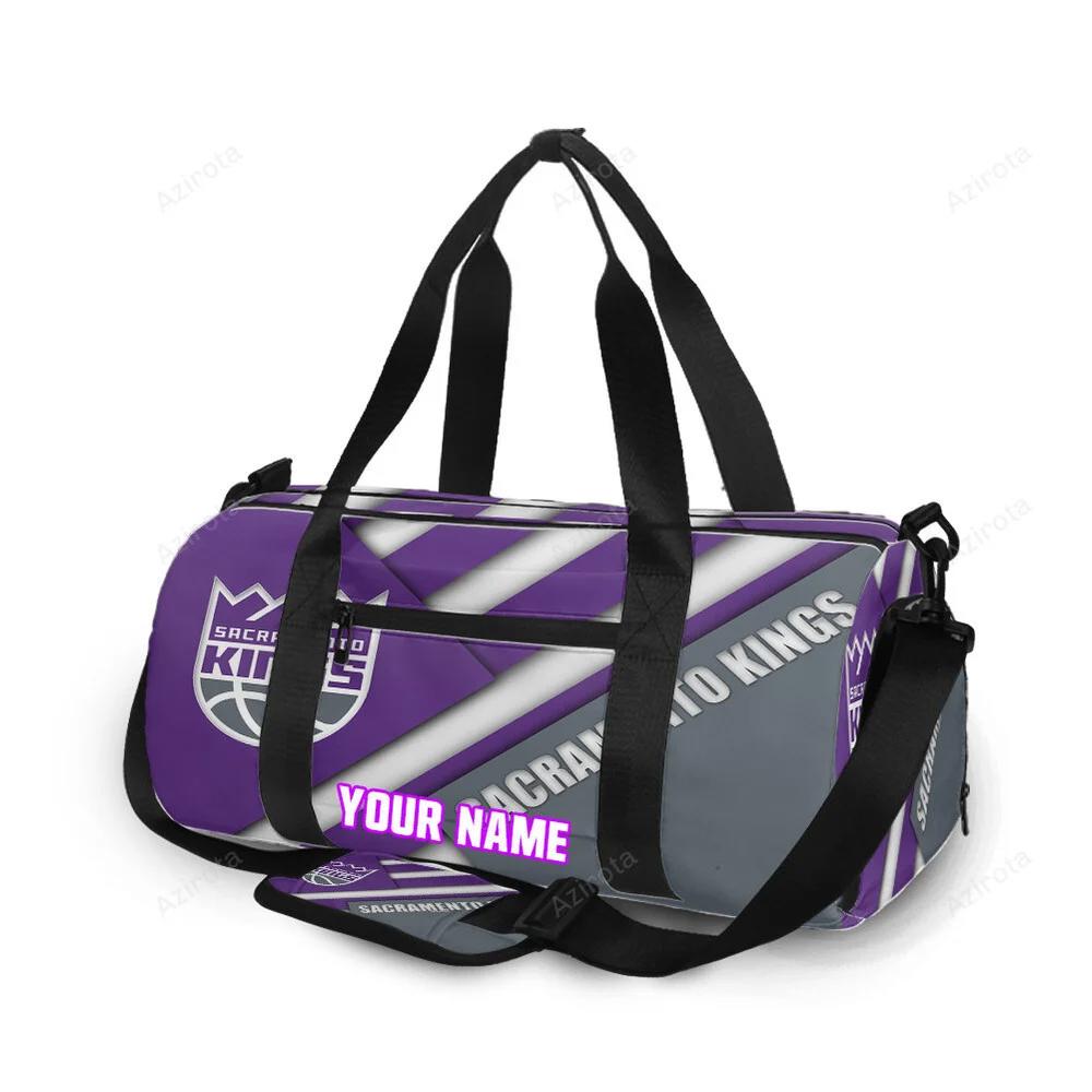 Sacramento kings emblem flag personalized name travel bag gym bag 2303 Travel Bag