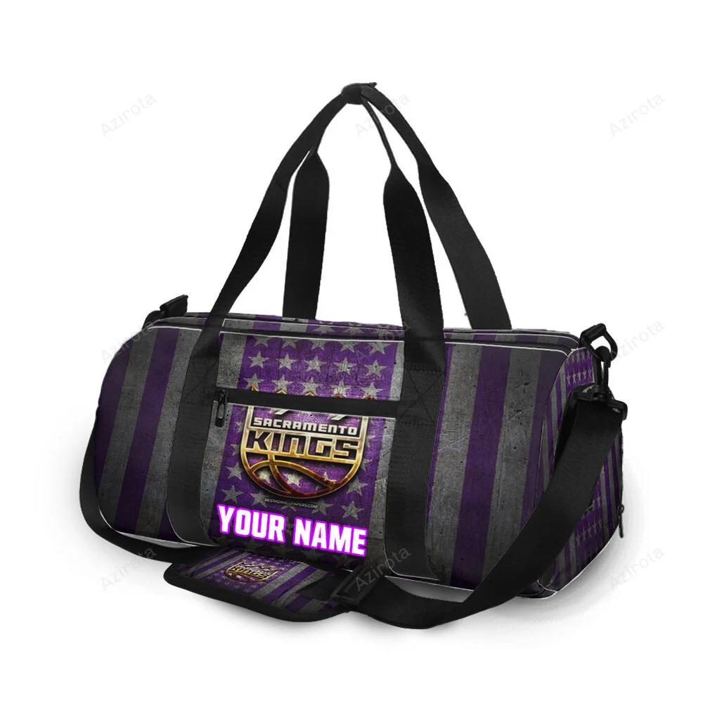 Sacramento kings emblem flag2 personalized name travel bag gym bag 2379 Travel Bag