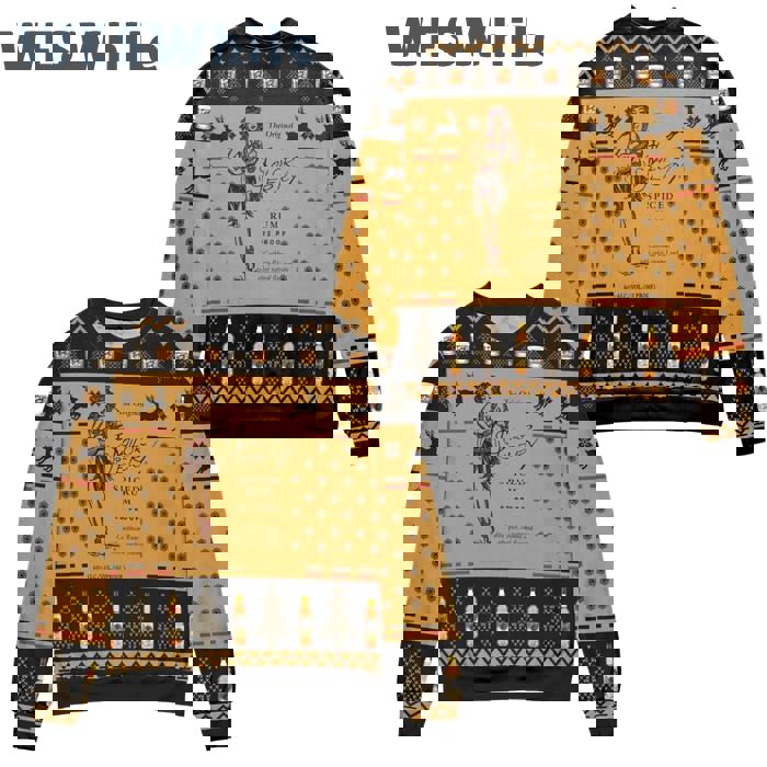 Sailor jerry spiced rum snowflake and reindeer ugly christmashot 2025 style 748 Christmas Ugly Sweater