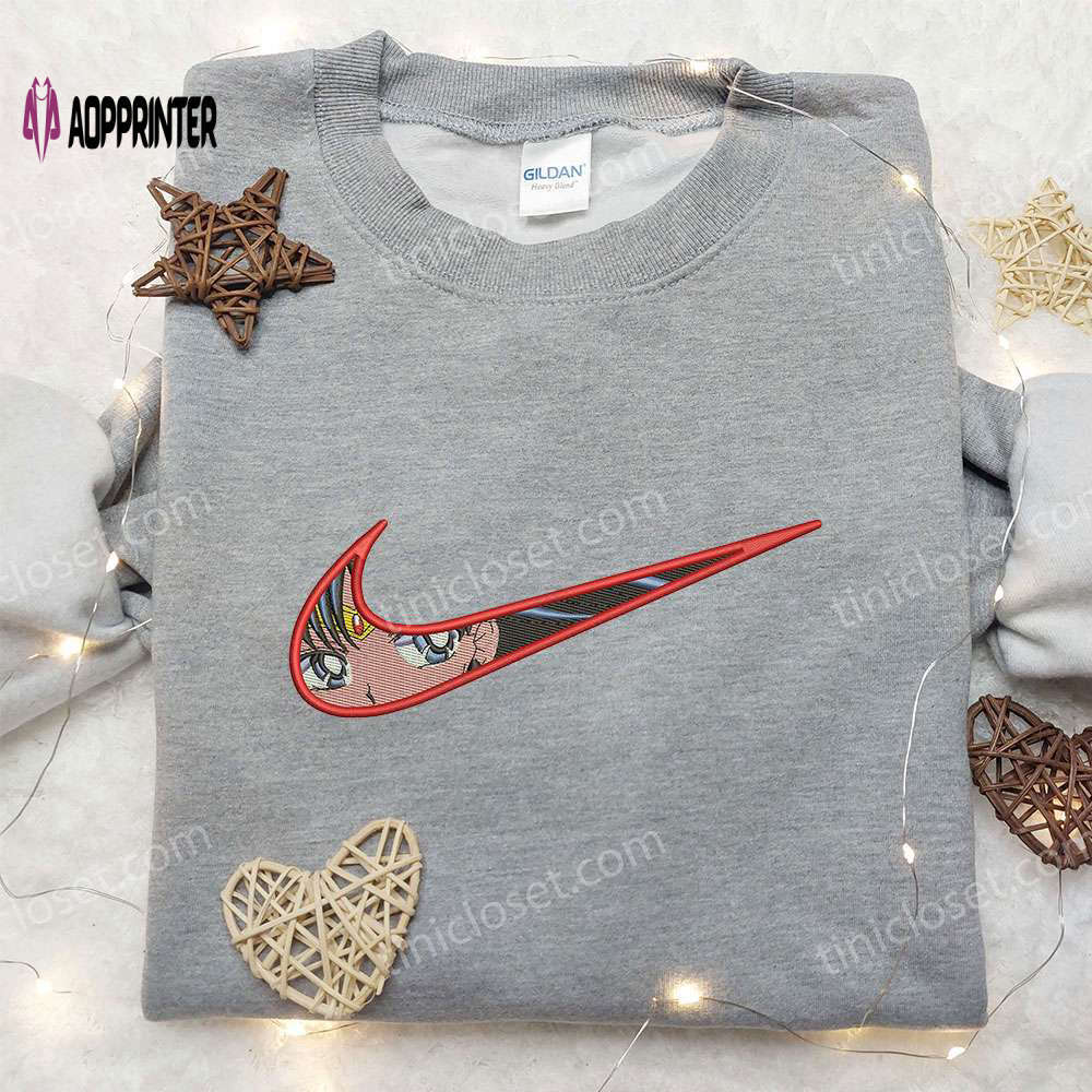 Sailor moon x nike embroidered sweatshirt & shirt: stylish collaboration for fans Embroidered Shirt