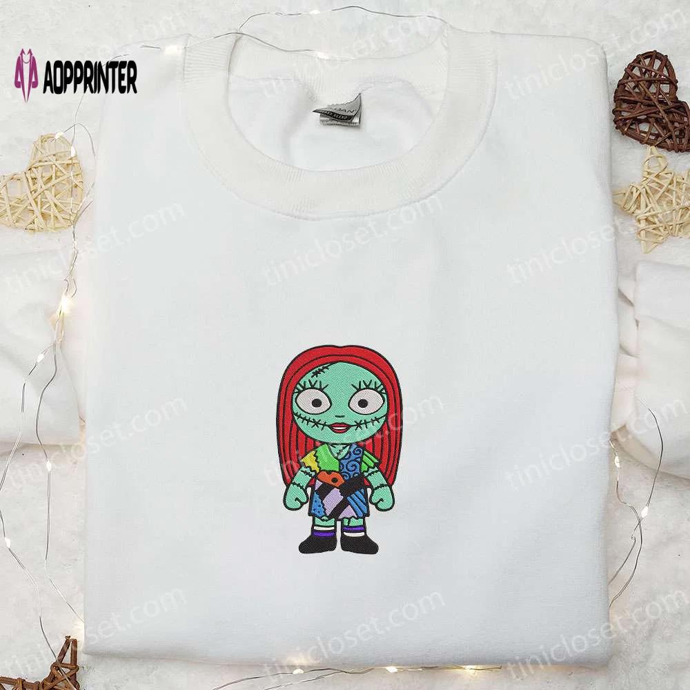 Sally nightmare before christmas embroidered sweatshirt: spooktacular halloween hoodie & gift idea Embroidered Shirt