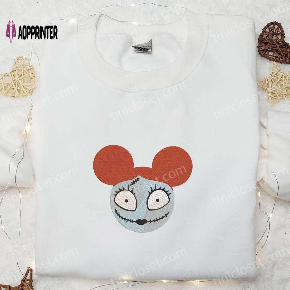 Sally x mickey nightmare before christmas embroidered shirt – best disney halloween gift for family Embroidered Shirt
