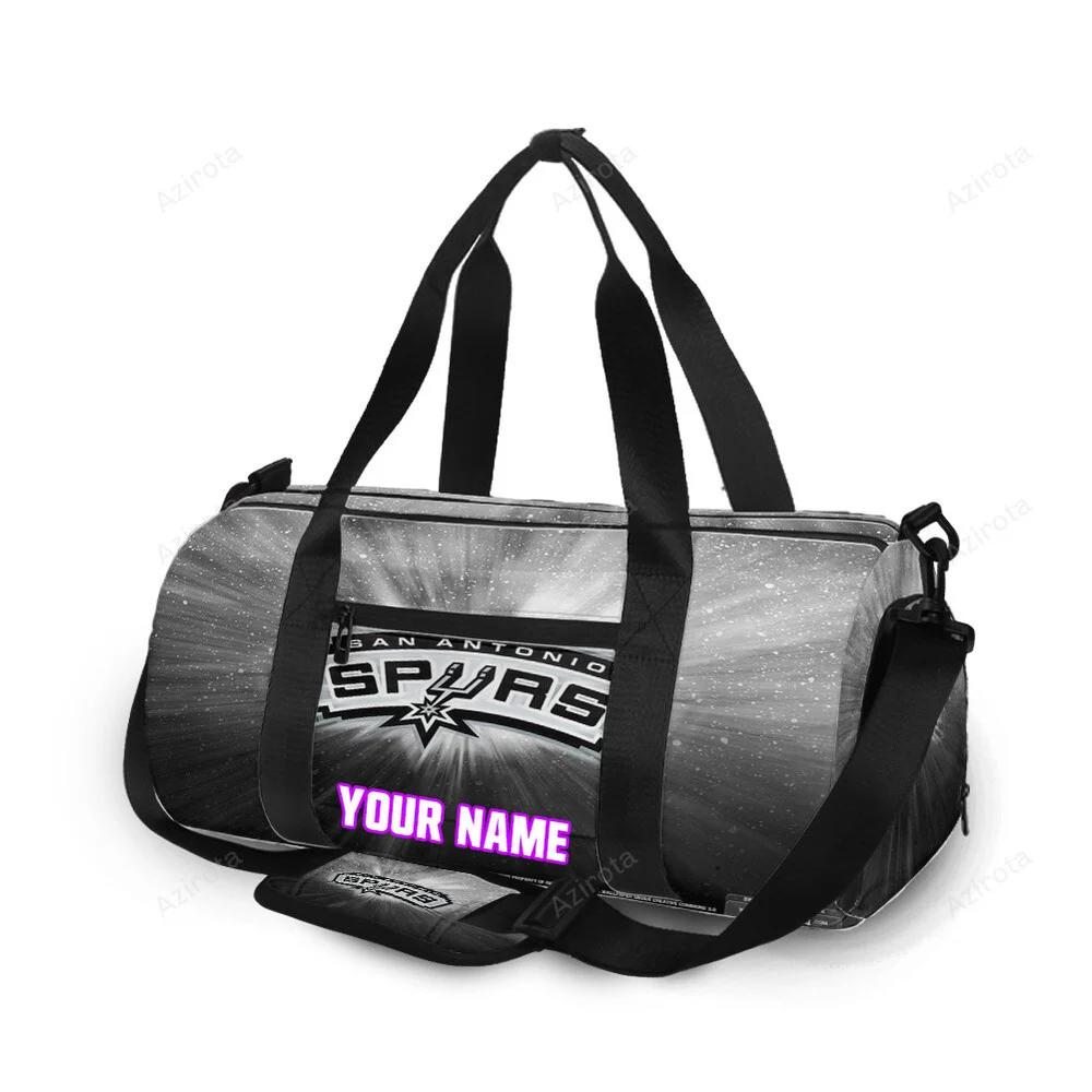 San antonio spurs galaxy white personalized name travel bag gym bag 2403 Travel Bag