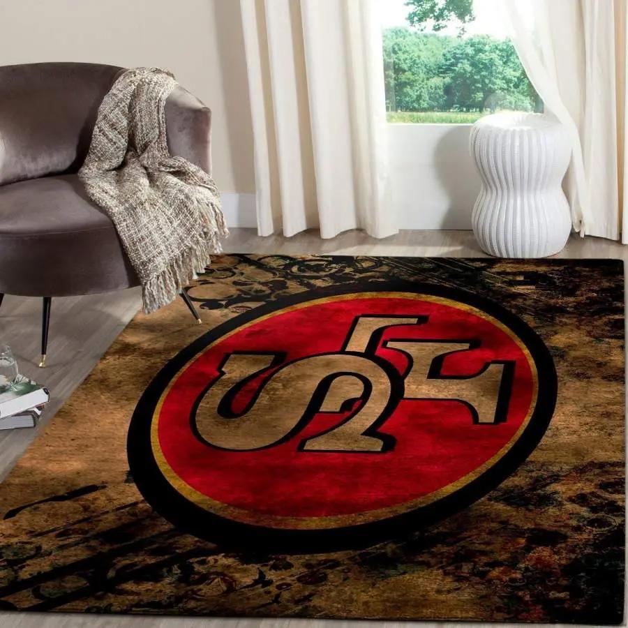 San francisco 49ers area rug living room rug home decor nfl team logo 20030440 Rectangle Rug