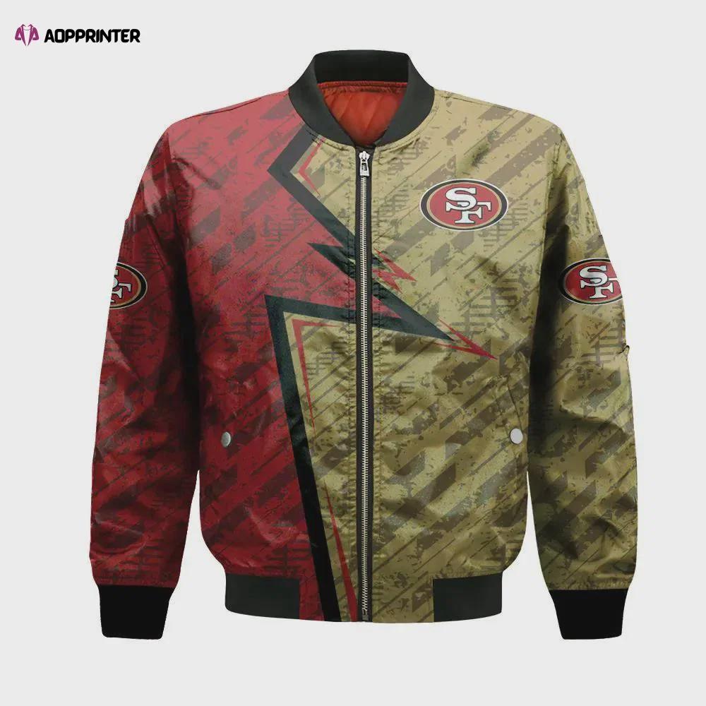 San francisco 49ers bomber jacket 3d printed abstract pattern sport Bomber Jacket