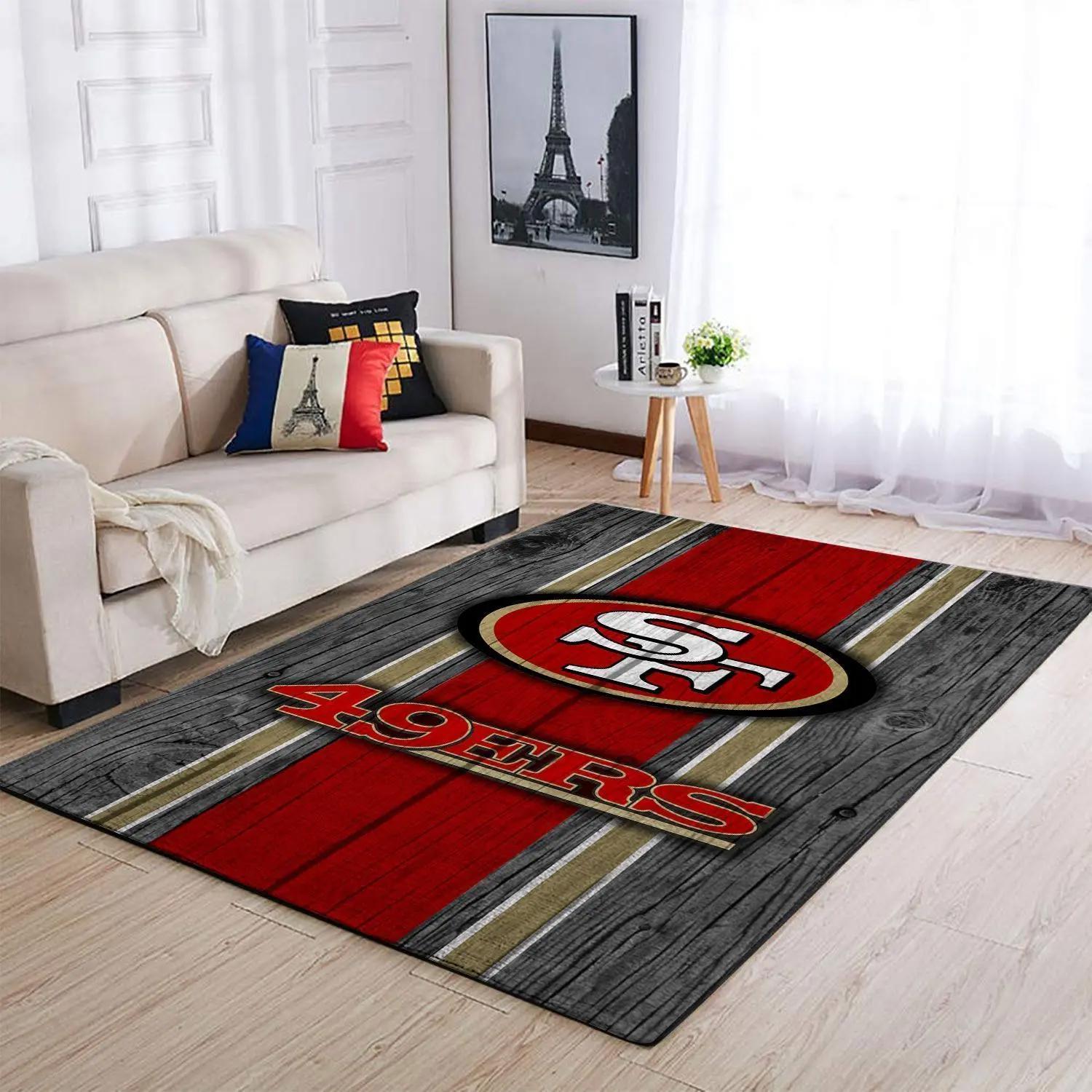 San francisco 49ers nfl rugs football living room wooden style regtangle carpet Rectangle Rug