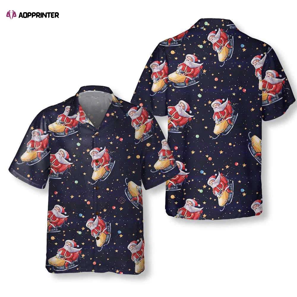 Santa claus riding snowmobile christmas hawaiian shirt Hawaii Shirt