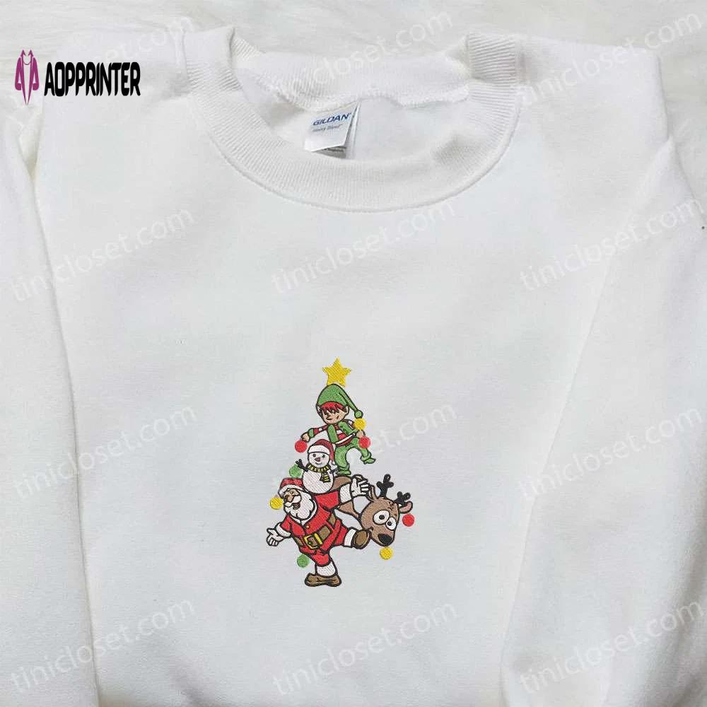 Santa xmas embroidered sweatshirt & hoodie: best family gifts Embroidered Shirt
