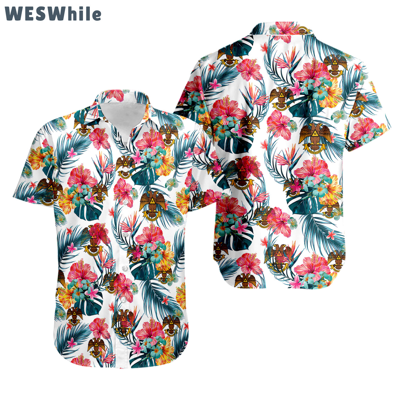 Scottish rite 32 degree hawaiian shirt Hawaii Shirt Shorts & Flip Flops