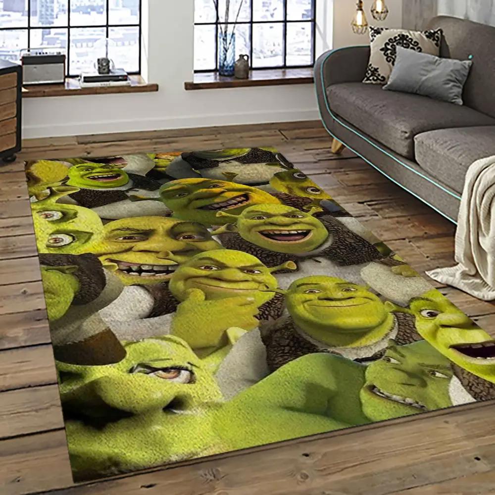 Shrek cartoon characters carpet area rug home decor gift best present for friends sk19 Rectangle Rug