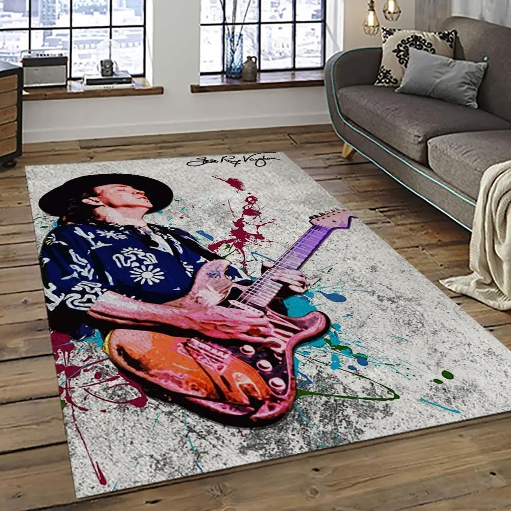 Singer stevie ray vaughan music carpet rectangle area rug for living room bedroom decor srv19 Rectangle Rug