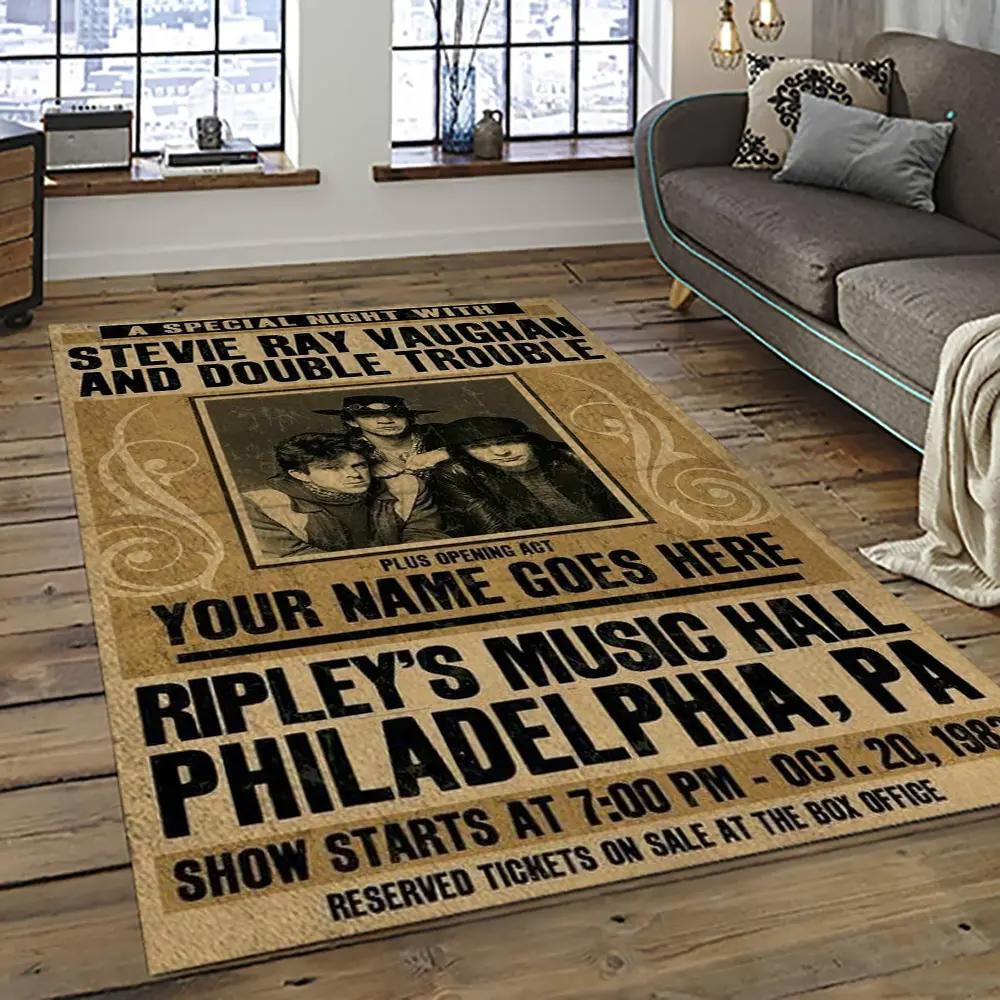 Singer stevie ray vaughan music carpet rectangle area rug for living room bedroom decor srv32 Rectangle Rug