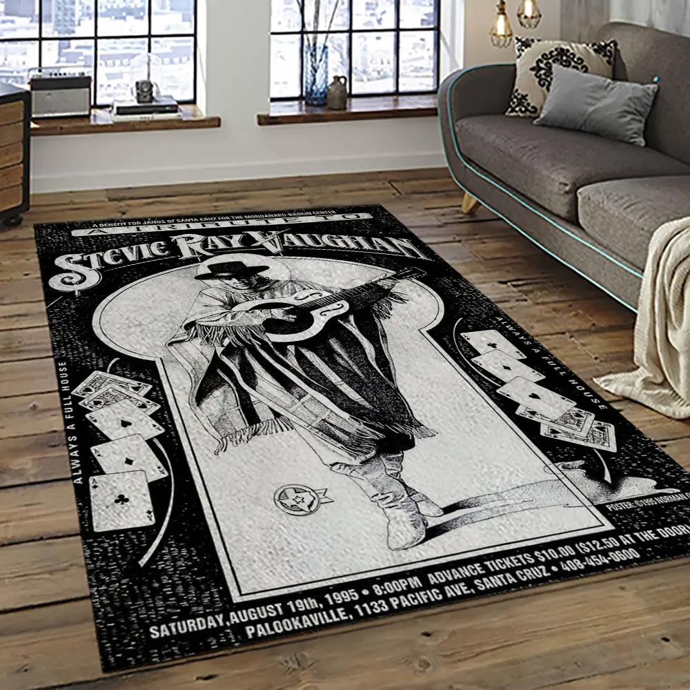 Singer stevie ray vaughan music carpet rectangle area rug for living room bedroom decor srv41 Rectangle Rug
