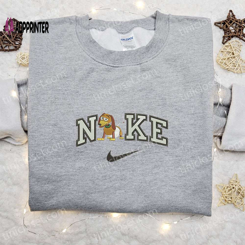 Slinky dog x nike embroidered sweatshirt: toy story disney plus shirt best gift ideas for all occasions Embroidered Shirt