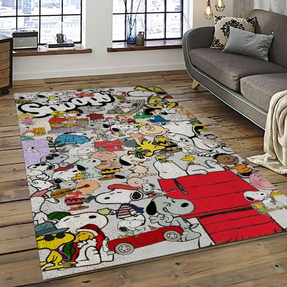 Snoopy cartoon movie carpet rectangle area rug for living room bedroom decor snp90 Rectangle Rug
