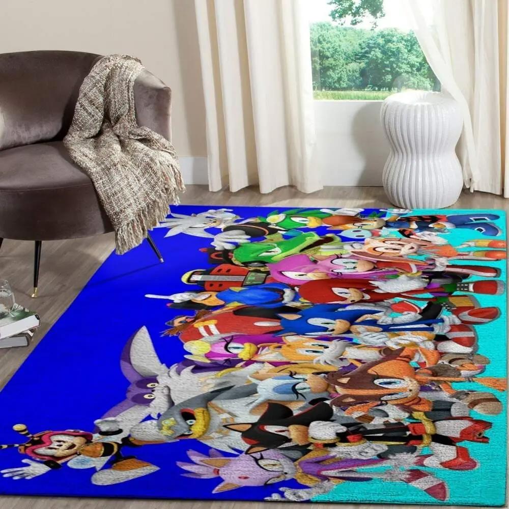 Sonic the hedgehog area rug gaming carpet gamer living room rugs rug regtangle carpet floor decor home decor v982 Rectangle Rug