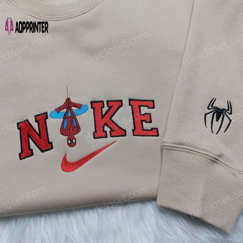 Spider-man nike shirt custom hoodie marvel sweatshirt: embroidered marvel apparel for fans Embroidered Shirt