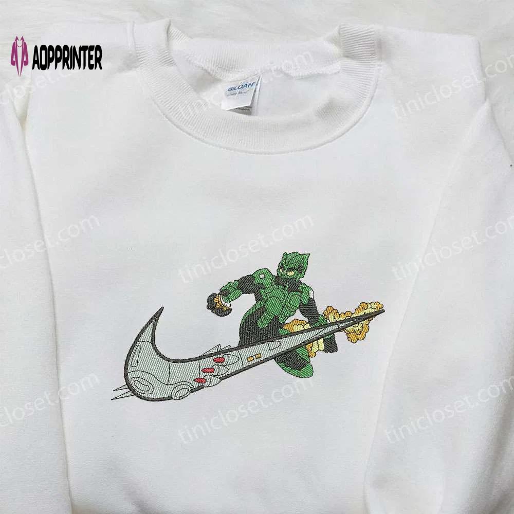 Spider-man x nike embroidered shirt: green goblin inspired design for ultimate style Embroidered Shirt