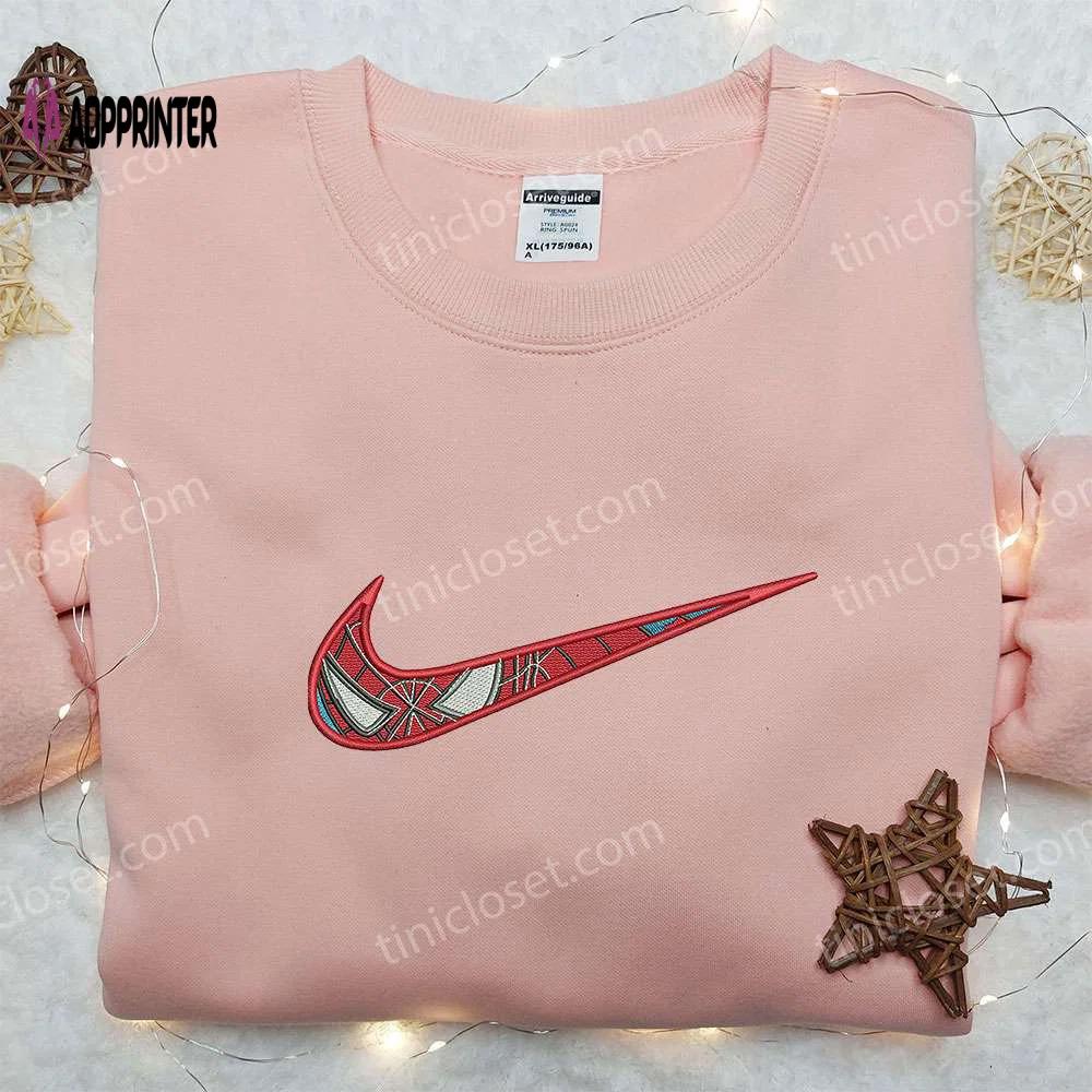Spider-man x nike embroidered sweatshirt & shirt: no way home inspired swoosh design Embroidered Shirt