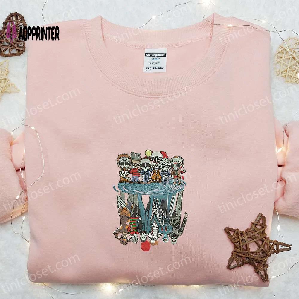 Spooktacular horror film group sweatshirt hoodie & shirt: embroidered halloween characters Embroidered Shirt