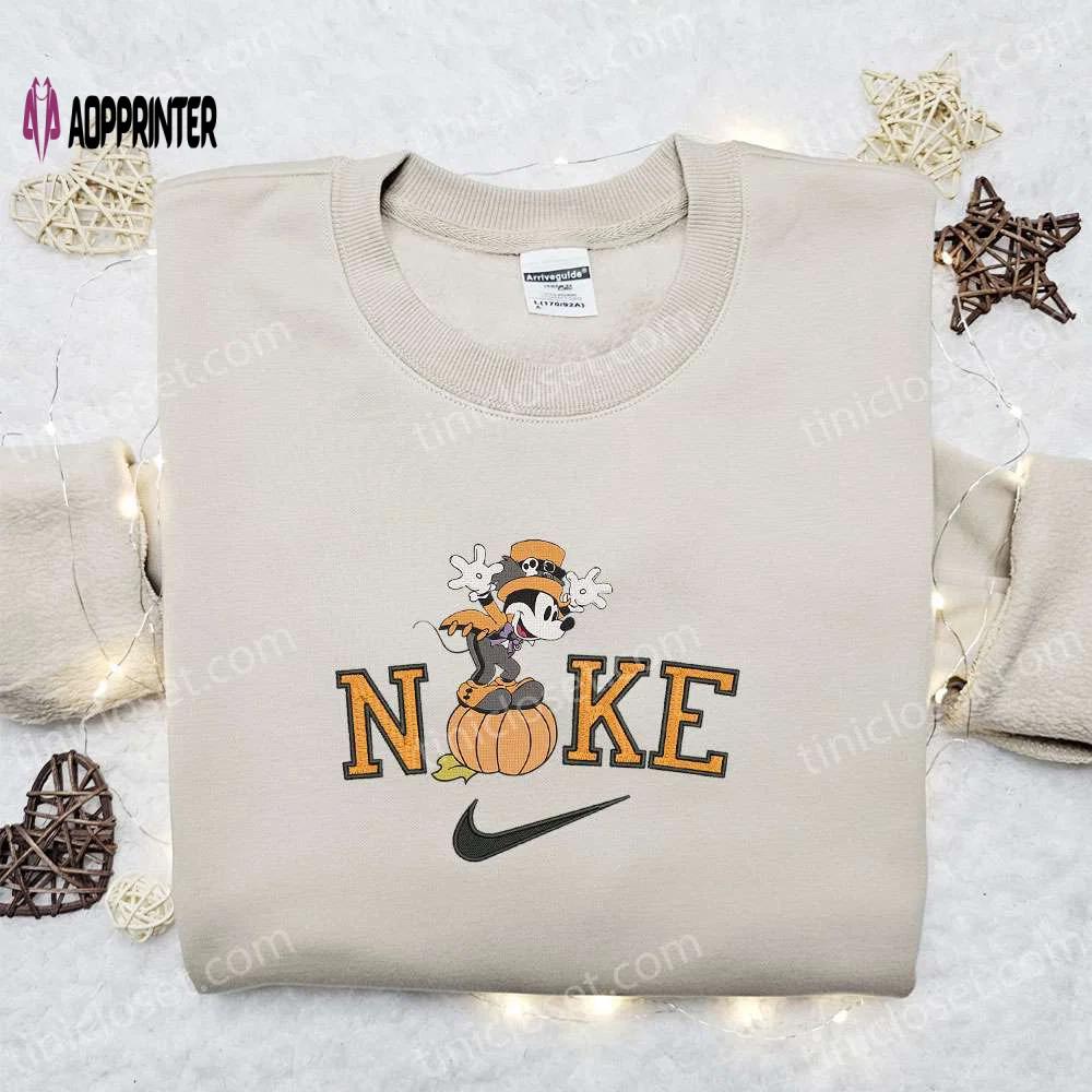 Spooktacular nike halloween x mickey mouse pumpkin embroidered sweatshirt: best gift idea! Embroidered Shirt