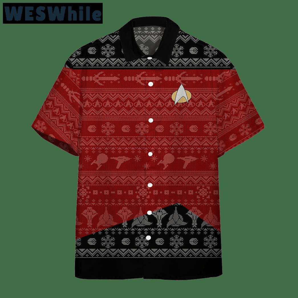 Star trek the next generation 1987 red ugly christmas custom hawaii shirt Hawaii Shirt Shorts & Flip Flops