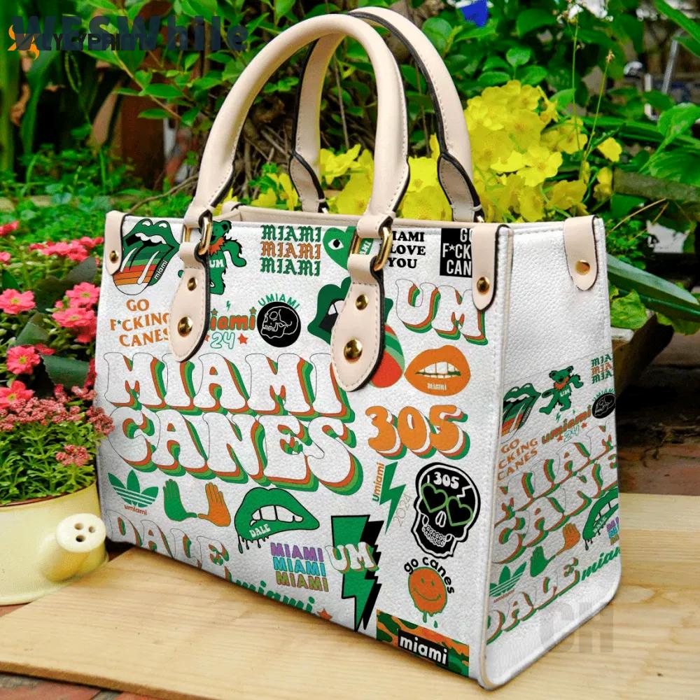 Stylish miami hurricanes women s leather handbag: perfect gift for women s day 3653 Women Leather Hand Bag