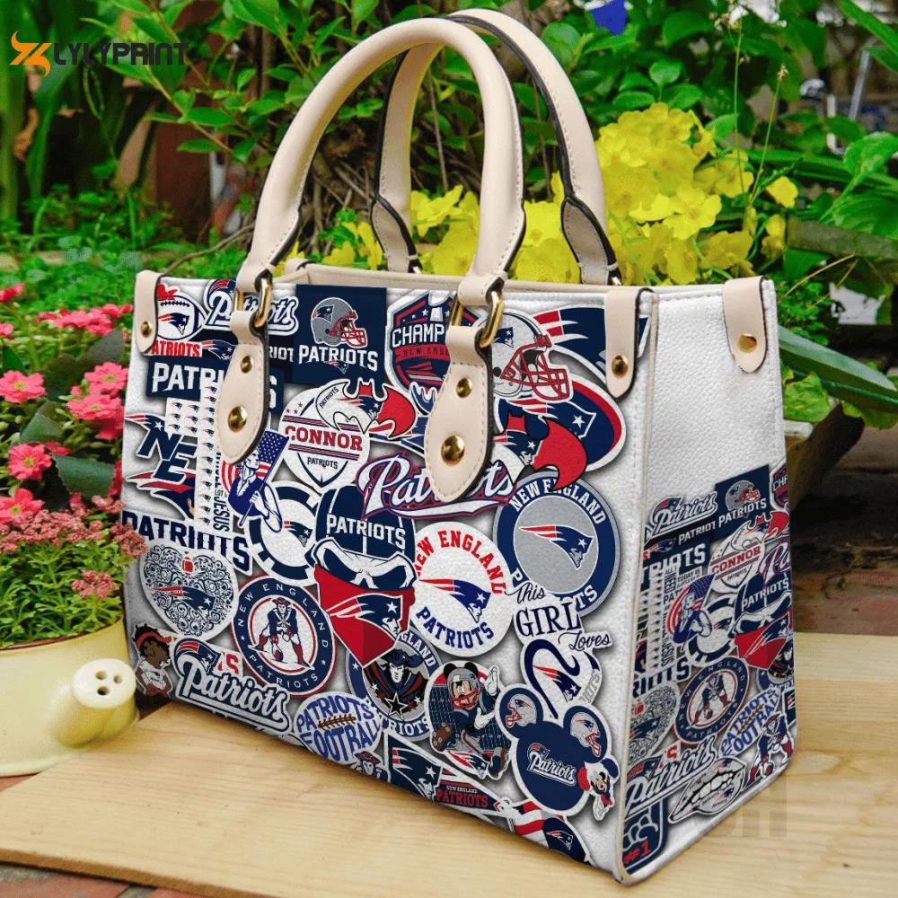 Stylish new england patriots leather handbag: perfect women s day gift 3639 Women Leather Hand Bag