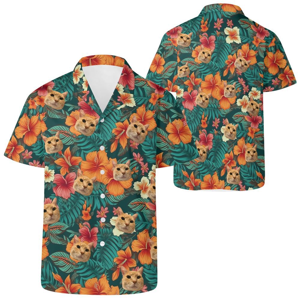 Summer with pet  cat hawaiian shirt Hawaii Shirt Shorts & Flip Flops