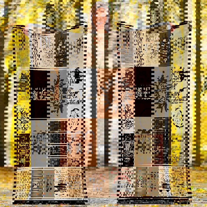 Supernatural fleece blanket, supernatural quotes blanket, dean winchester blanket, supernatural fan, birthday gifts, christmas gifts Quilt Blanket