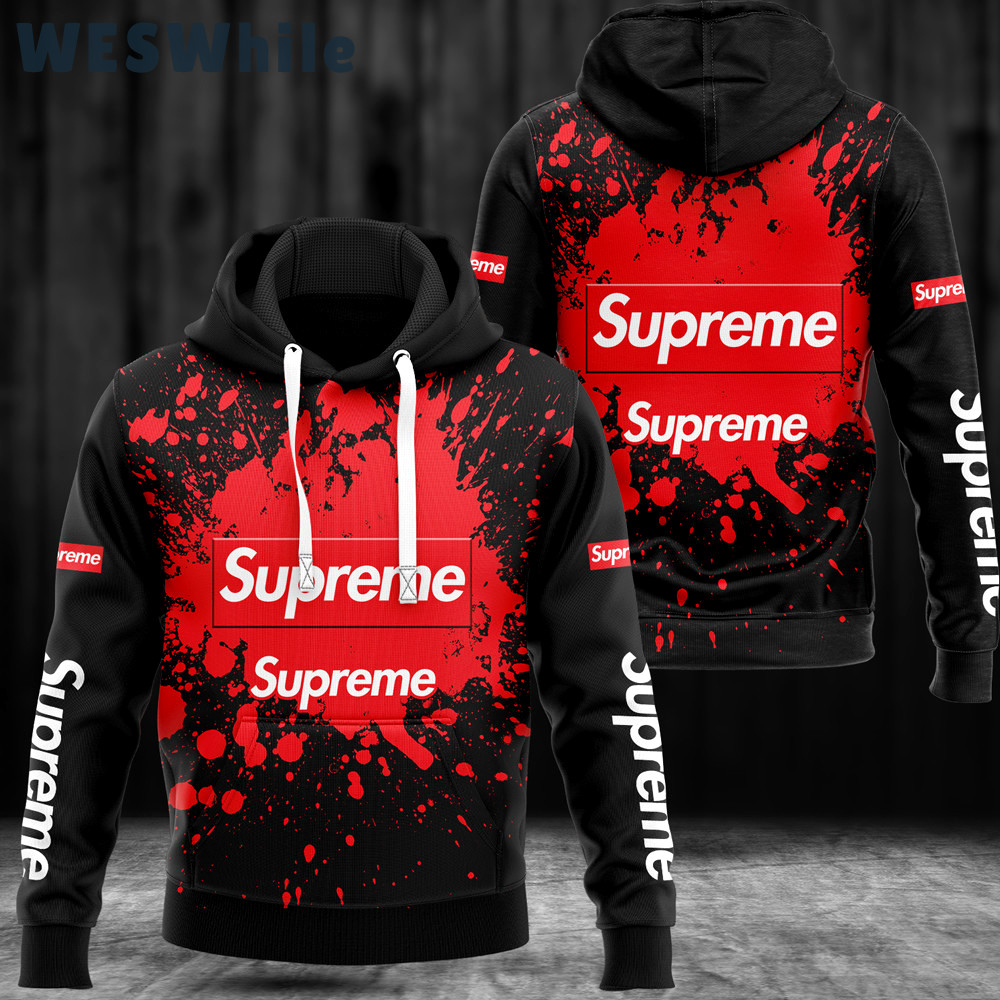 Supreme black paint luxury brand hoodie for men women Hoodie 3D