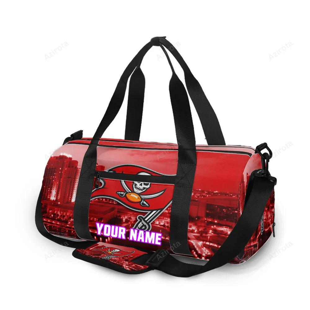 Tampa bay buccaneers emblem v4 personalized name travel bag gym bag 2615 Travel Bag
