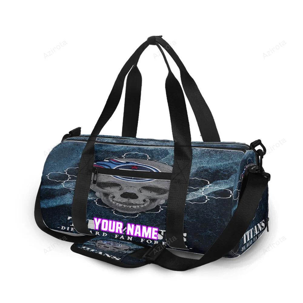 Tennessee titans skull v17 personalized name travel bag gym bag 2391 Travel Bag