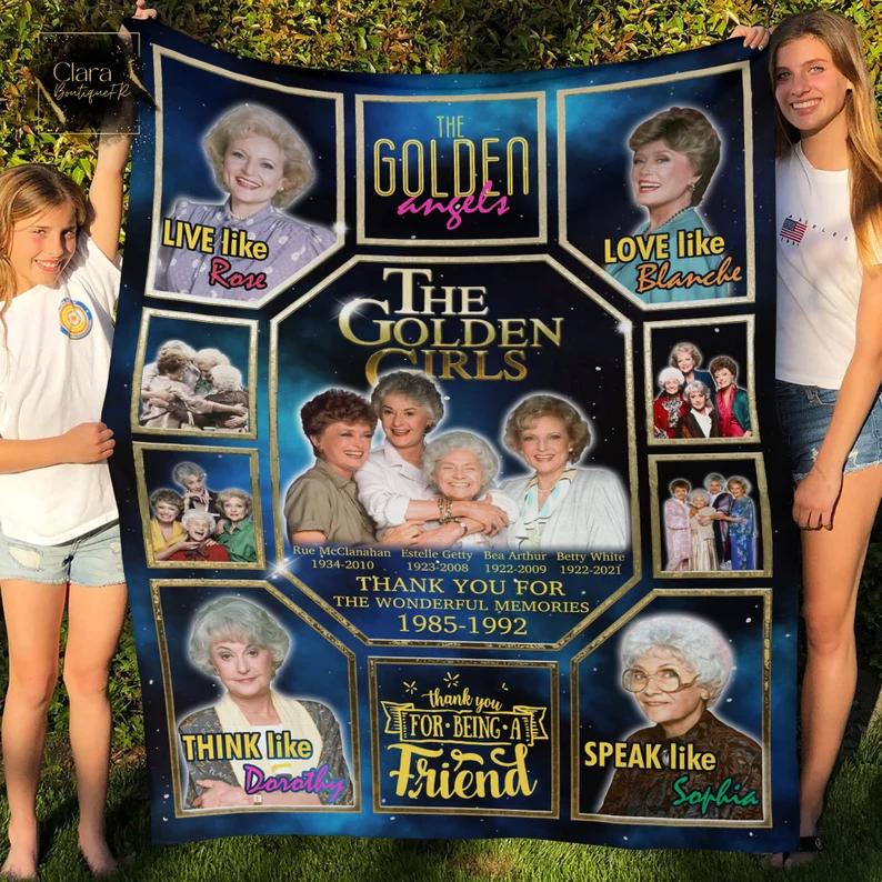The golden girls memory fleece blanket, mink sherpa blanket, golden girls blanket, golden girls fans gift, the golden angel quilt Quilt Blanket