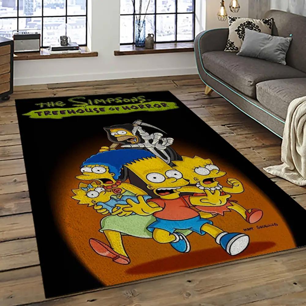 The simpsons characters cartoon movie carpet rectangle area rug for living room bedroom decor tss22 Rectangle Rug