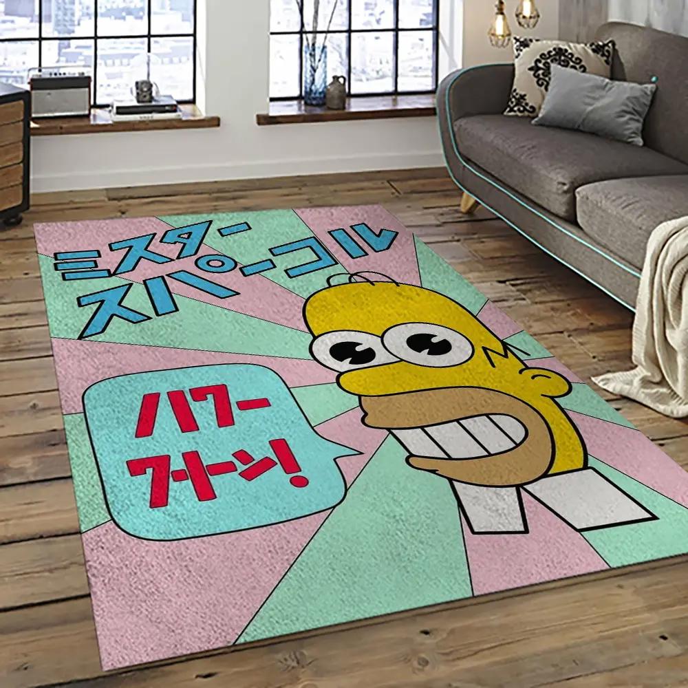 The simpsons characters cartoon movie carpet rectangle area rug for living room bedroom decor tss32 Rectangle Rug
