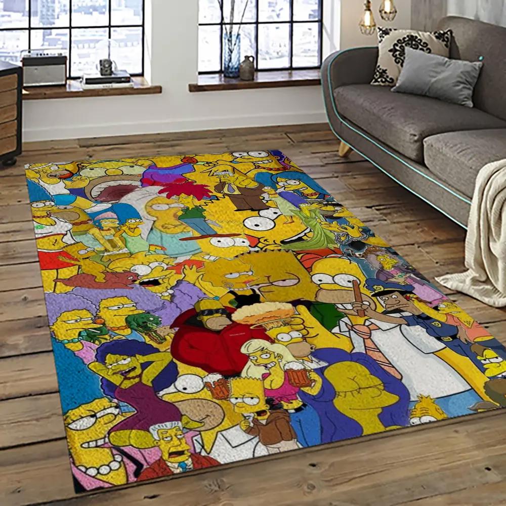 The simpsons characters cartoon movie carpet rectangle area rug for living room bedroom decor tss61 Rectangle Rug