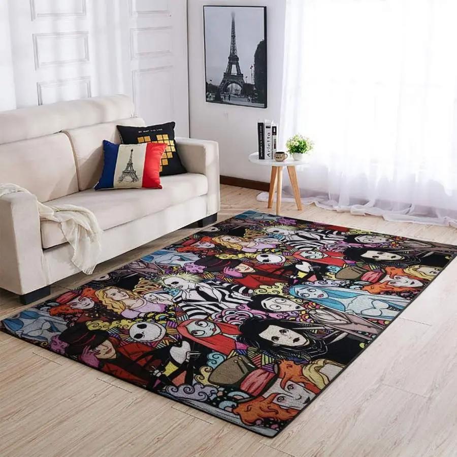 Tim burton characters area rug living room rug home decor movie ofd 1909222 Rectangle Rug