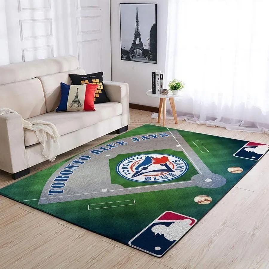 Toronto blue jays area rug mlb baseball team logo carpet living room rugs v3666 Rectangle Rug