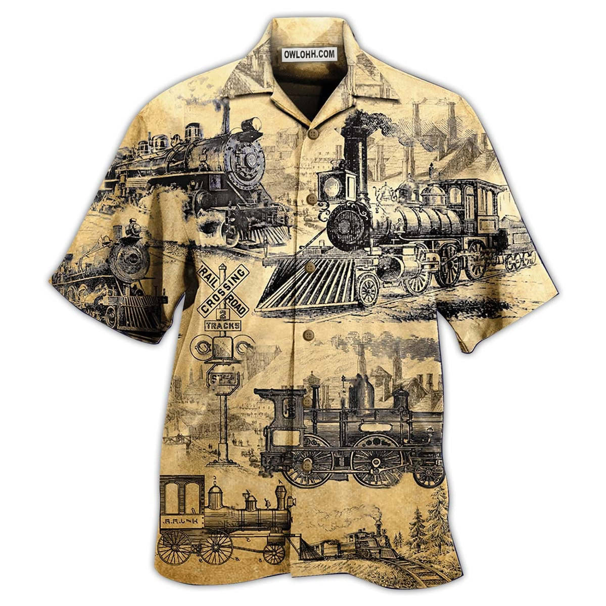 Train on the railway love life  hawaiian shirt Hawaii Shirt Shorts & Flip Flops