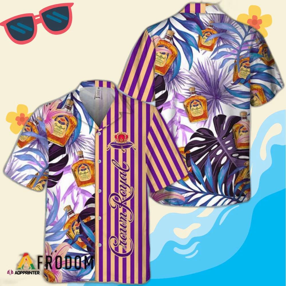 Tropical plant leaf crown royal hawaiian shirt Hawaii Shirt