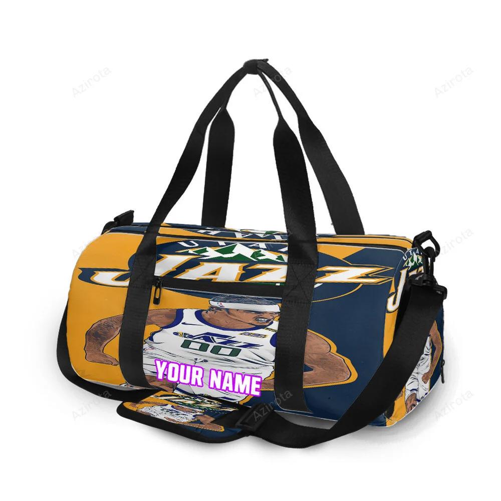 Utah jazz 00 jordan clarkson v39 personalized name travel bag gym bag 2585 Travel Bag